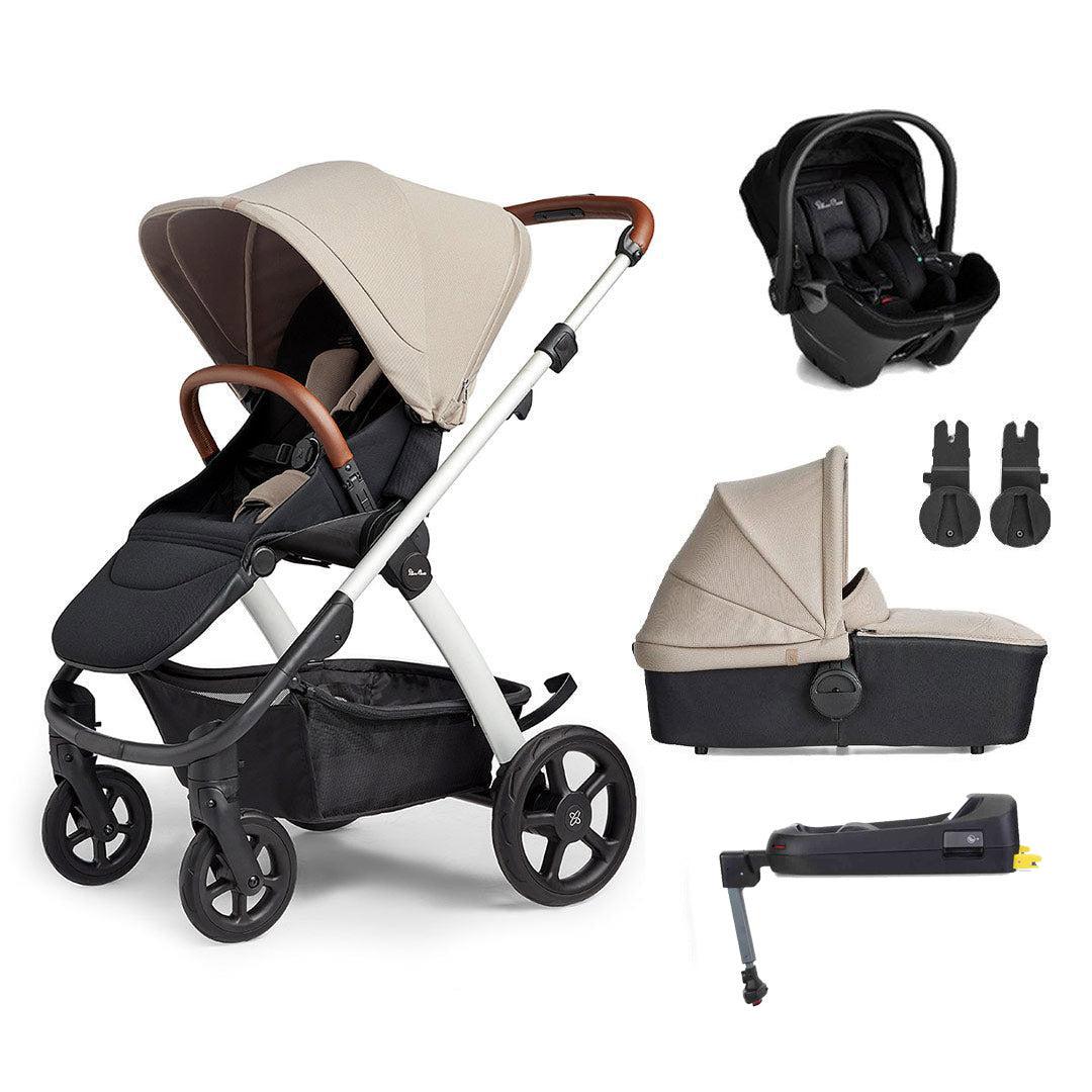 Silver Cross Tide 3-In-1 Pushchair + Dream Travel System - Stone-Travel Systems-Stone-No Accessory Box | Natural Baby Shower