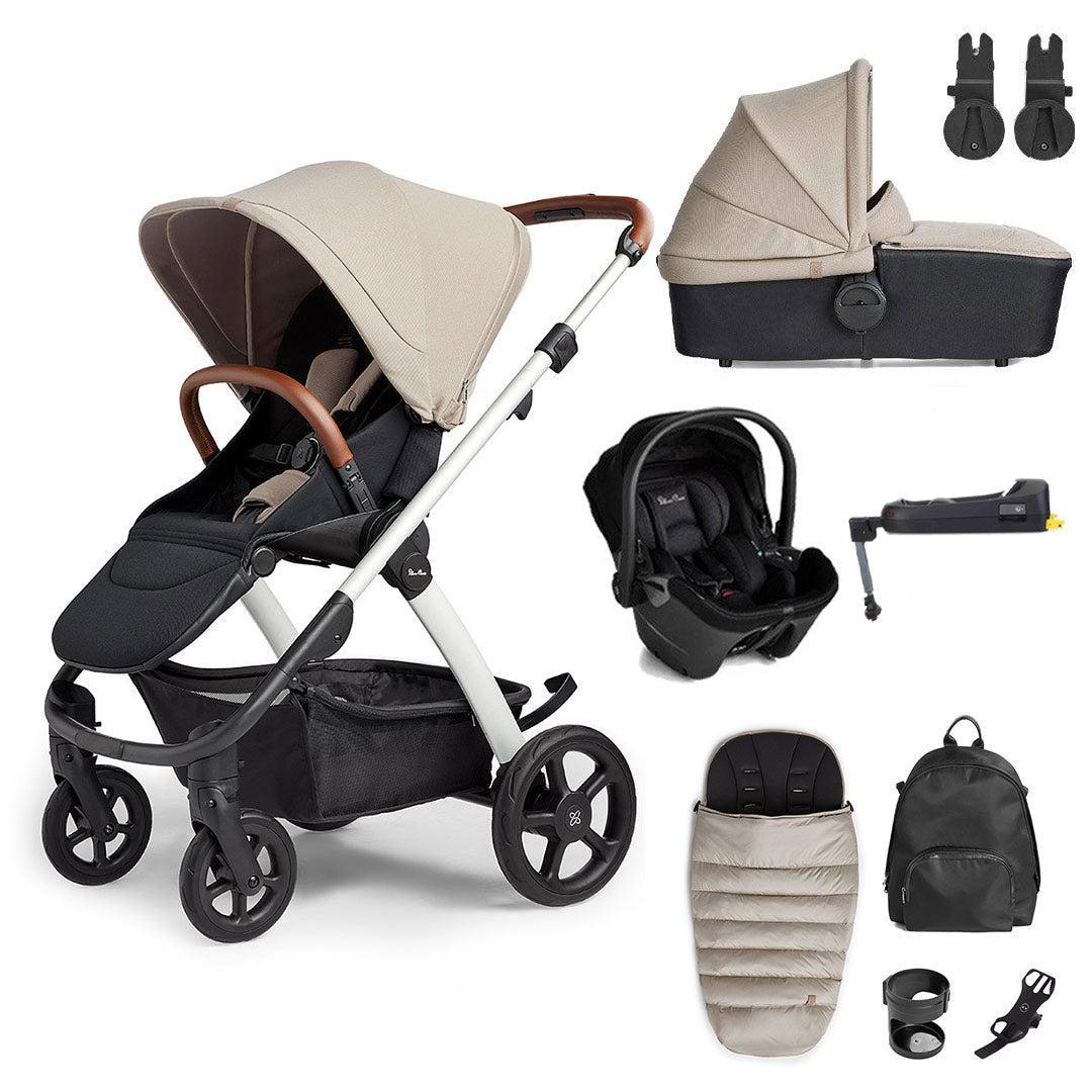 Silver Cross Tide 3-In-1 Pushchair + Dream Travel System - Stone-Travel Systems-Stone-With Accessory Box | Natural Baby Shower