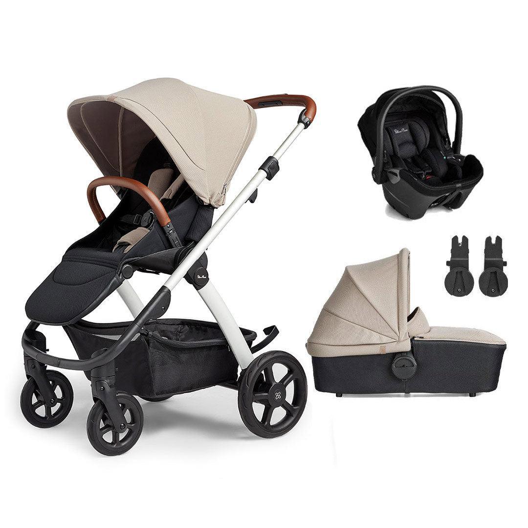 Silver Cross Tide 3-In-1 Pushchair + Dream Travel System - Stone-Travel Systems-Stone-No Accessory Box | Natural Baby Shower