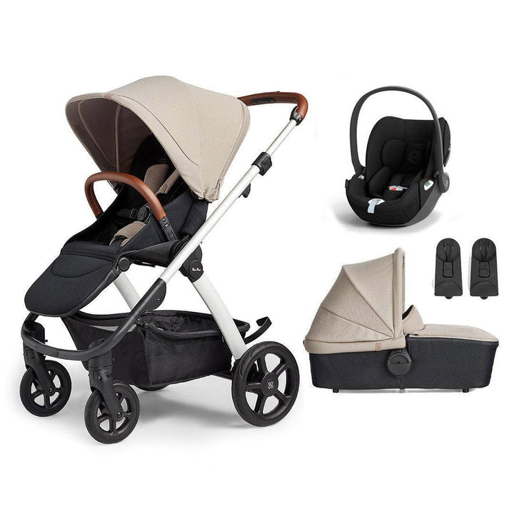 Silver Cross Tide 3-in-1 Pushchair + Cloud T Travel System - Stone-Travel Systems-Stone-No Accessory Box | Natural Baby Shower