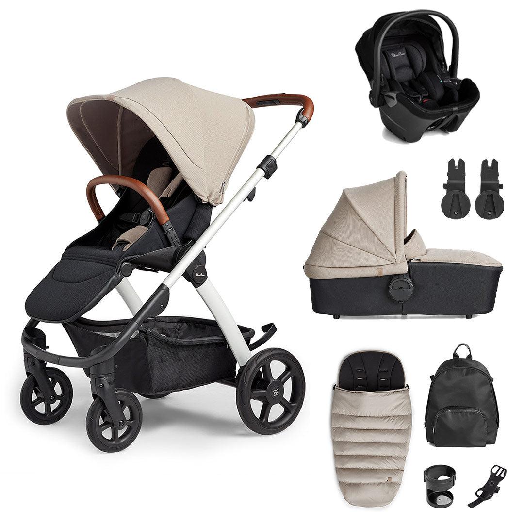 Silver Cross Tide 3-In-1 Pushchair + Dream Travel System - Stone-Travel Systems-Stone-With Accessory Box | Natural Baby Shower