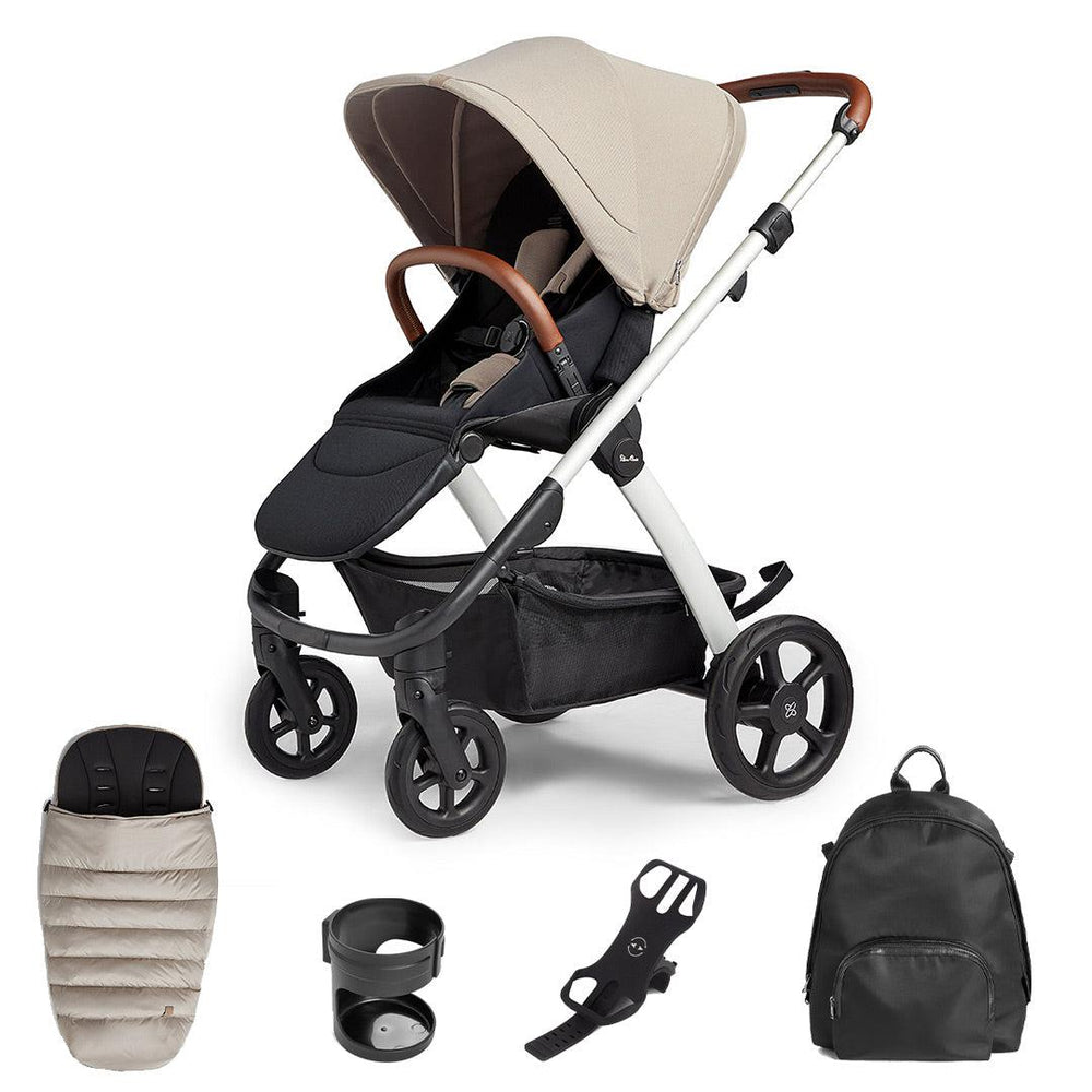 Silver Cross Tide 3-In-1 Pushchair - Stone-Strollers-Stone-With Accessory Box | Natural Baby Shower