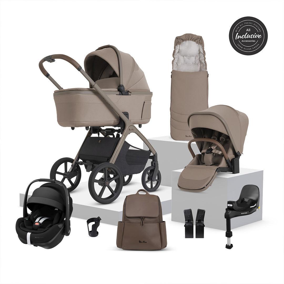 Silver Cross Cove 2 Ultimate Pebble Pro Infant Carrier Bundle-Travel Systems-Champagne-Maxi-Cosi Pebble 360 Pro | Natural Baby Shower