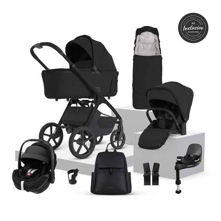 Silver Cross Cove 2 Ultimate Pebble Pro Infant Carrier Bundle-Travel Systems-Onyx-Maxi-Cosi Pebble 360 Pro | Natural Baby Shower
