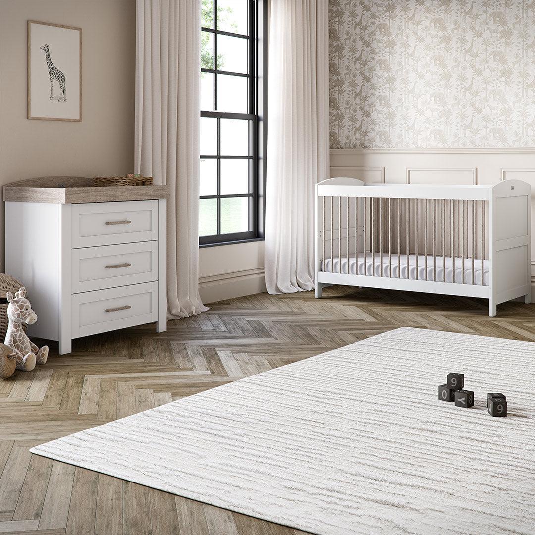 Silver Cross Valencia Cot Bed - Ash White-Cot Beds-Ash White-Cot Bed | Natural Baby Shower
