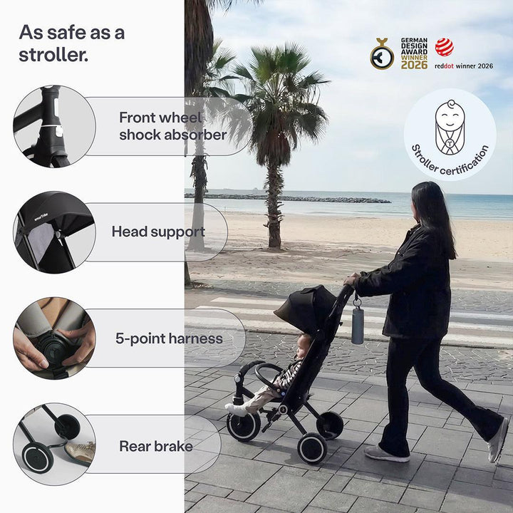 smarTrike Wonder Max Trike - Jet Black-Trikes-Jet Black- | Natural Baby Shower