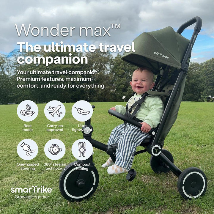 smarTrike Wonder Max Trike - Sage/Olive-Trikes-Sage/Olive- | Natural Baby Shower