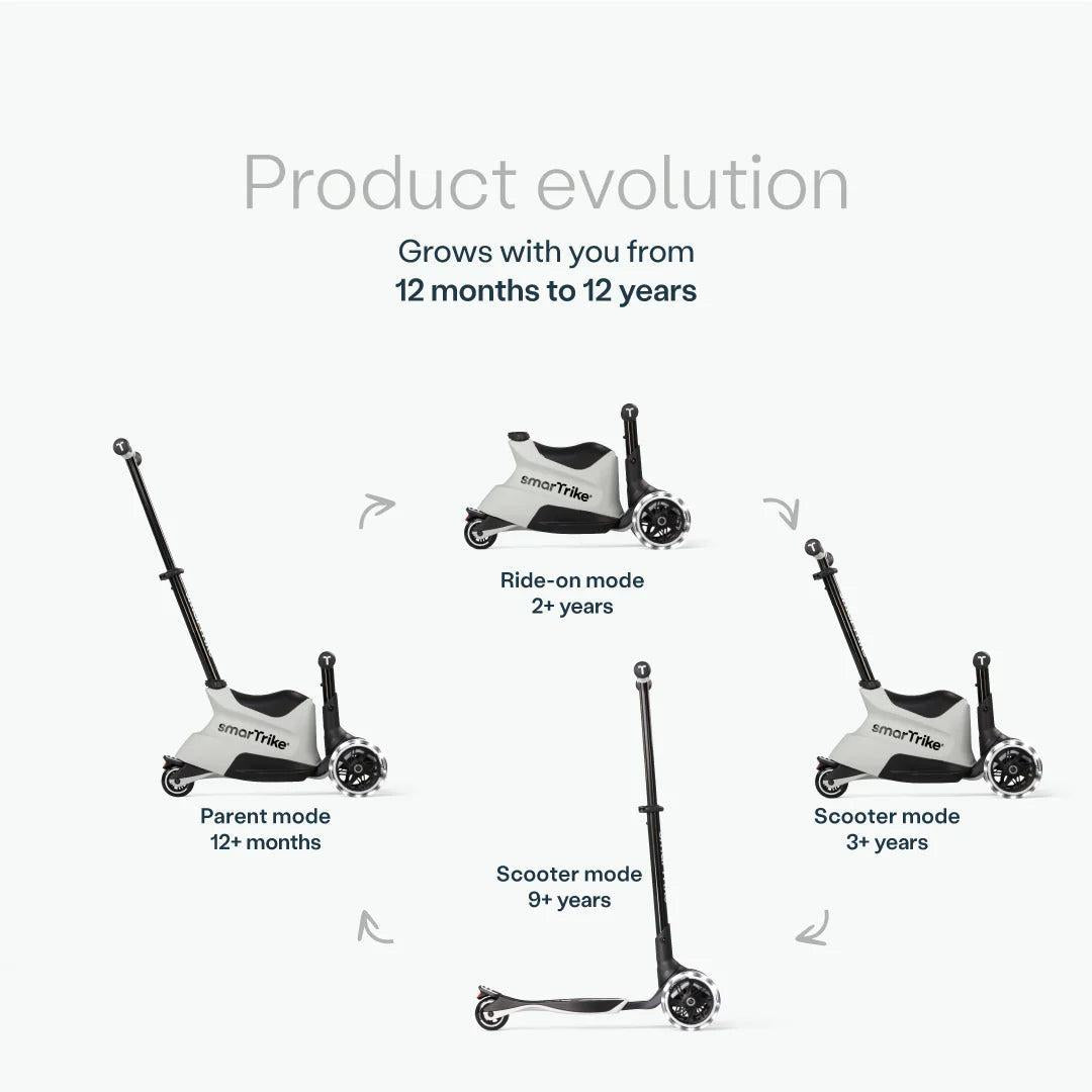 smarTrike Xtend Scooter Ride On Plus - Cool Grey-Scooters-Cool Grey- | Natural Baby Shower