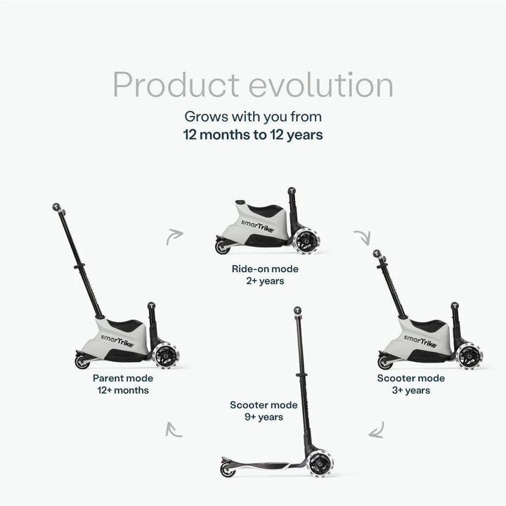 smarTrike Xtend Scooter Ride On Plus - Cool Grey-Scooters-Cool Grey- | Natural Baby Shower