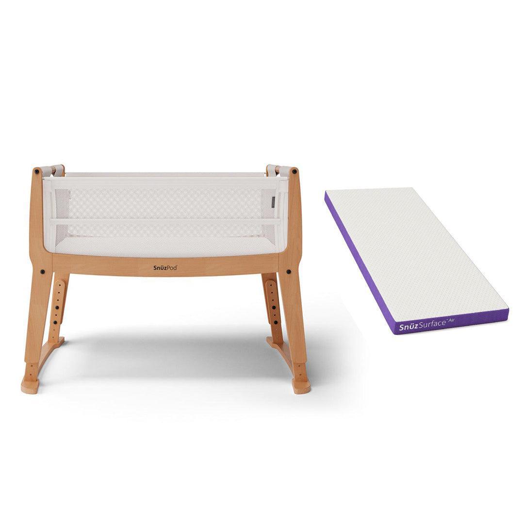 SnuzPod Studio Bedside Crib - Stockholm Natural-Bedside Cribs-Stockholm Natural-SnuzSurface Air Crib Mattress | Natural Baby Shower