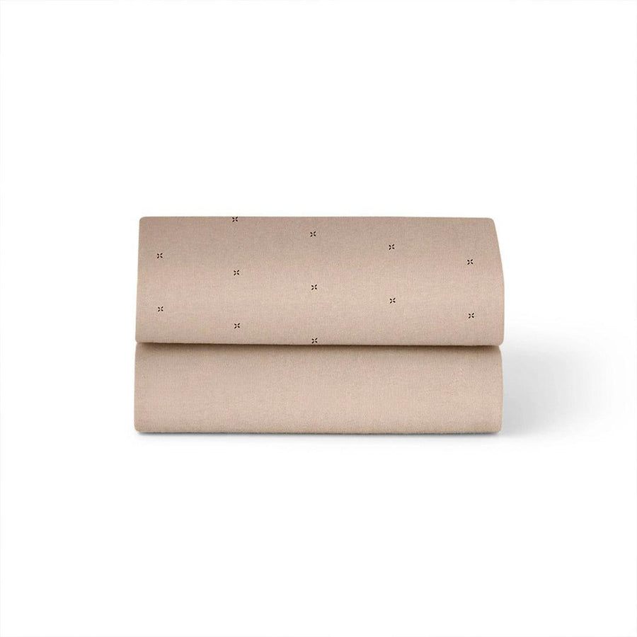 Snuz Twin Pack Crib Sheets - Mocha Cross-Sheets-Mocha Cross- | Natural Baby Shower
