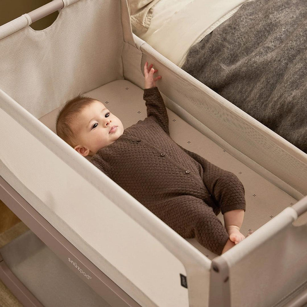 Snuz Twin Pack Crib Sheets - Mocha Cross-Sheets-Mocha Cross- | Natural Baby Shower