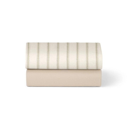 Snuz Twin Pack Crib Sheets - Sage Stripe-Sheets-Sage Stripe- | Natural Baby Shower