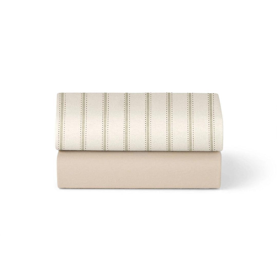 Snuz Twin Pack Crib Sheets - Sage Stripe-Sheets-Sage Stripe- | Natural Baby Shower