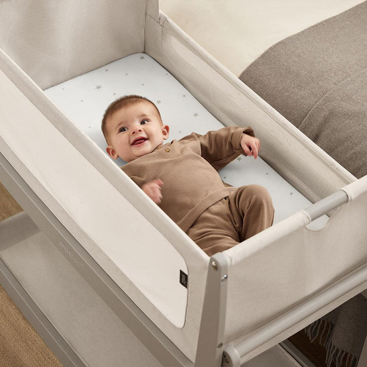 Snuz Twin Pack Crib Sheets - White Star-Sheets-White Star-Crib | Natural Baby Shower