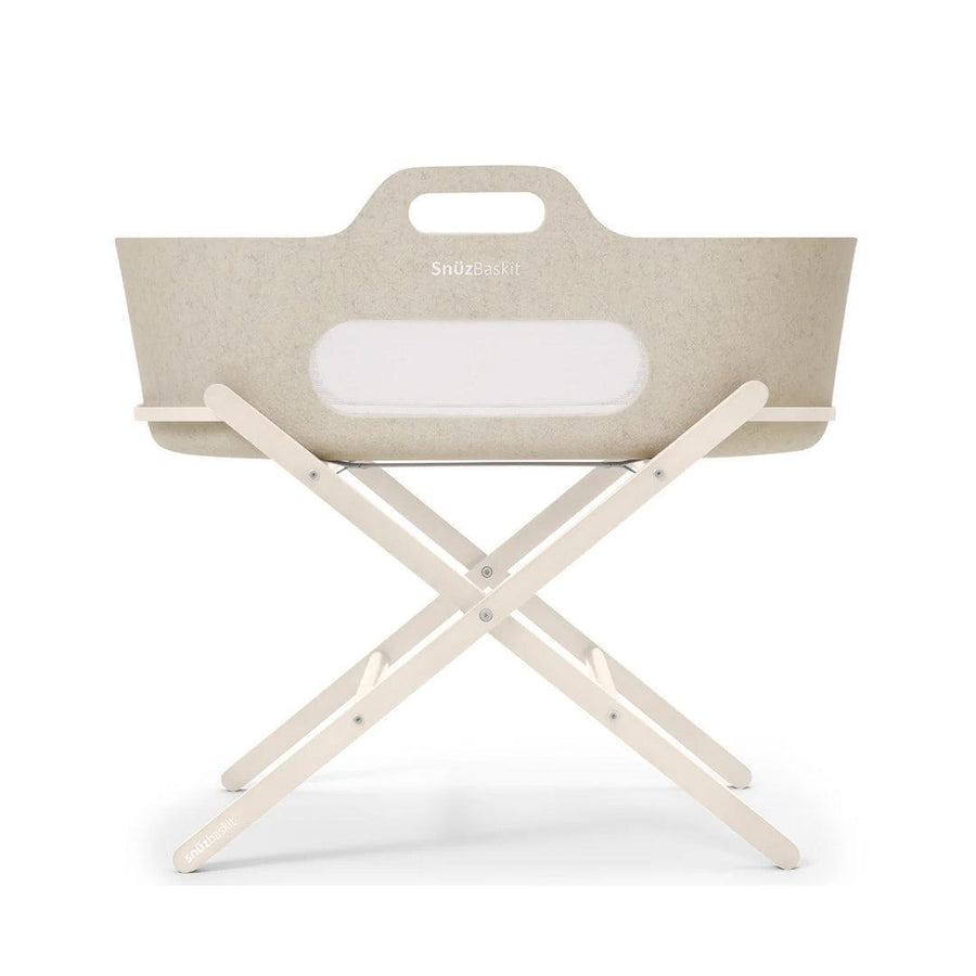 SnuzBaskit Barley Moses Basket & Cashmere Stand Set - Barley / Cashmere-Moses Baskets-Barley / Cashmere- | Natural Baby Shower
