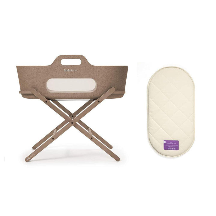 SnuzBaskit Moses Basket & Stand - Barley / Walnut-Moses Baskets-Barley / Walnut-Standard Mattress | Natural Baby Shower