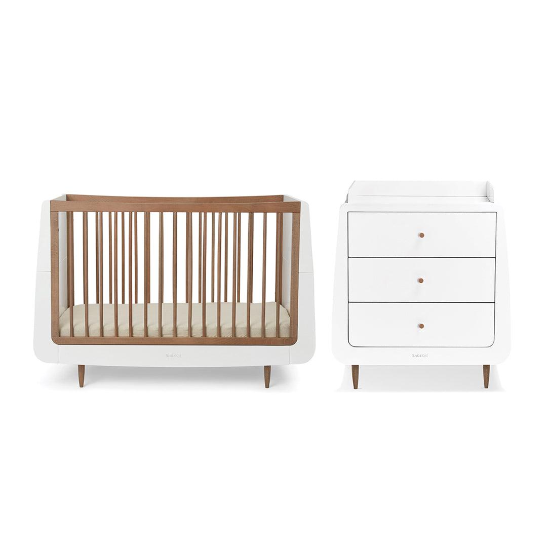 Snuzkot 2 Piece Nursery Furniture Set - The Natural Edit - Walnut-Nursery Sets-Walnut- | Natural Baby Shower