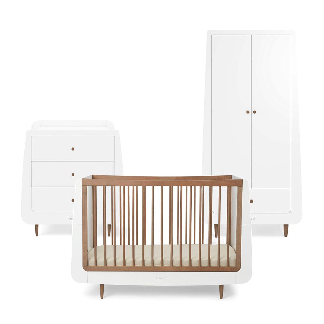Snuzkot 3 Piece Nursery Furniture Set - The Natural Edit - Walnut-Nursery Sets-Walnut- | Natural Baby Shower