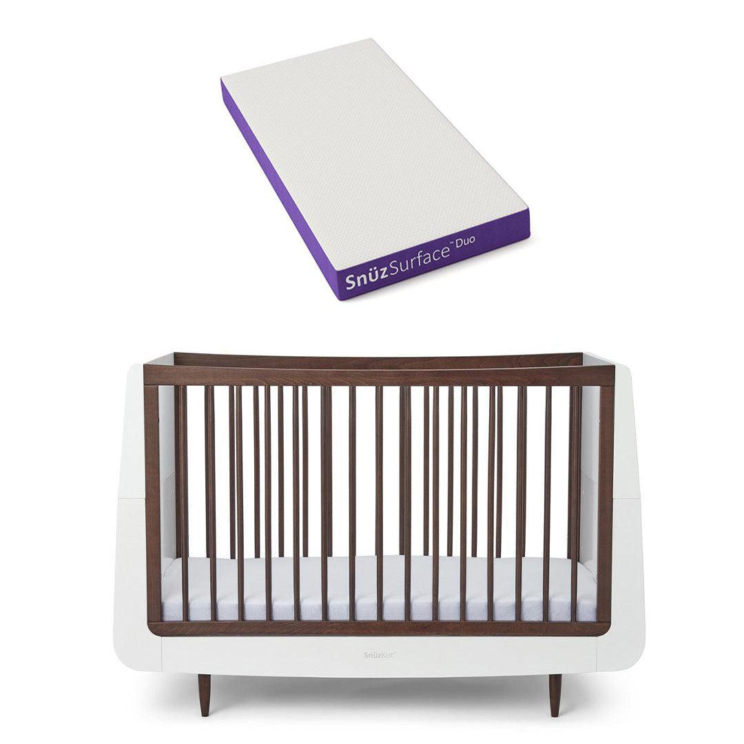 Snuzkot Cot Bed - The Natural Edit - Ebony-Cot Beds-Ebony-Snuz Surface Duo Dual-Sided Cot Mattress | Natural Baby Shower
