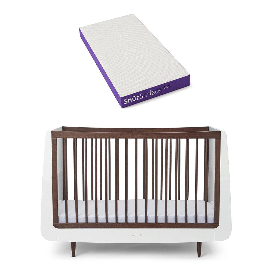 SnuzKot Cot Bed - The Natural Edit - Ebony-Cot Beds-Ebony-Snuz Surface Duo Dual-Sided Cot Mattress | Natural Baby Shower