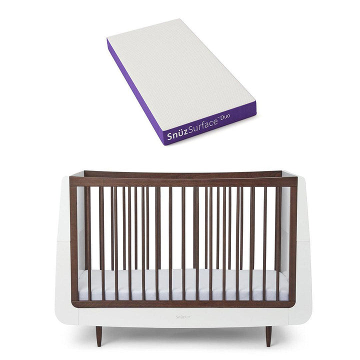 SnuzKot Cot Bed - The Natural Edit - Ebony-Cot Beds-Ebony-Snuz Surface Duo Dual-Sided Cot Mattress | Natural Baby Shower