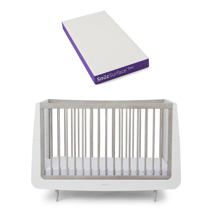 Snuzkot Cot Bed - The Natural Edit - Silver Birch-Cot Beds-Silver Birch-Snuz Surface Duo Dual-Sided Cot Mattress | Natural Baby Shower
