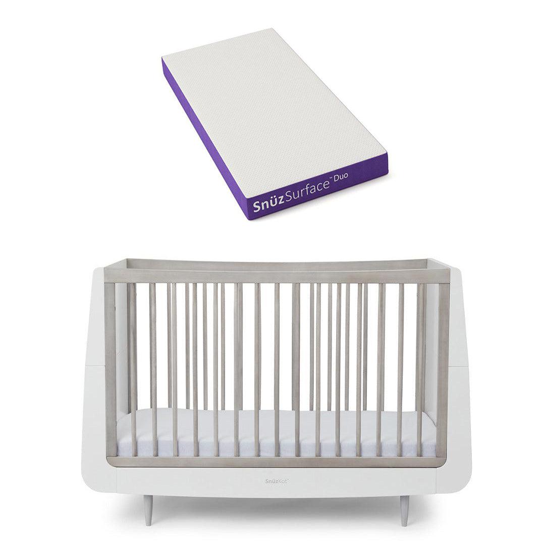SnuzKot Cot Bed - The Natural Edit - Silver Birch-Cot Beds-Silver Birch-Snuz Surface Duo Dual-Sided Cot Mattress | Natural Baby Shower