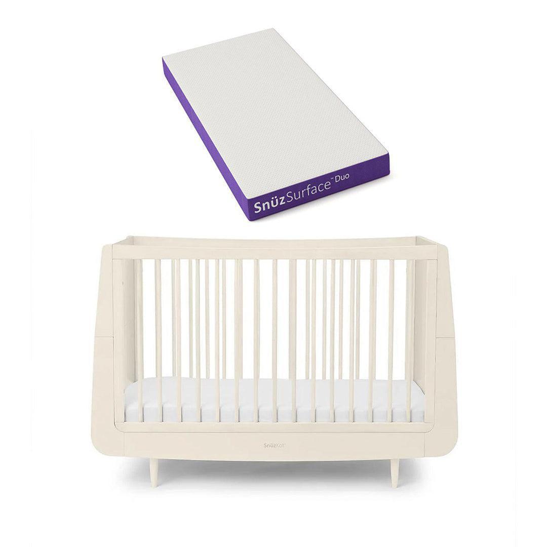 SnuzKot Skandi Cot Bed - Cashmere-Cot Beds-Cashmere-With Snuz Surface Duo Dual-Sided Cot Mattress | Natural Baby Shower