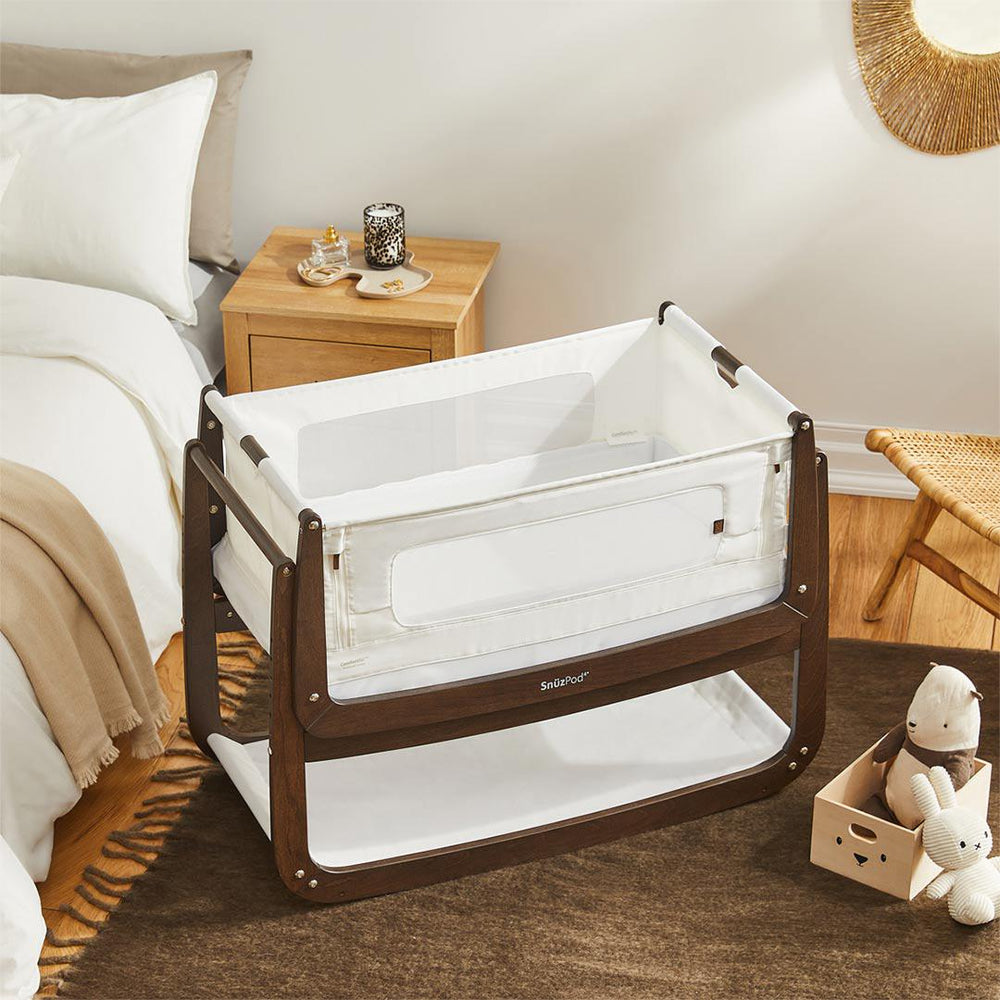 Snuzpod 4 Bedside Crib - The Natural Edit - Ebony-Cribs-Ebony- | Natural Baby Shower