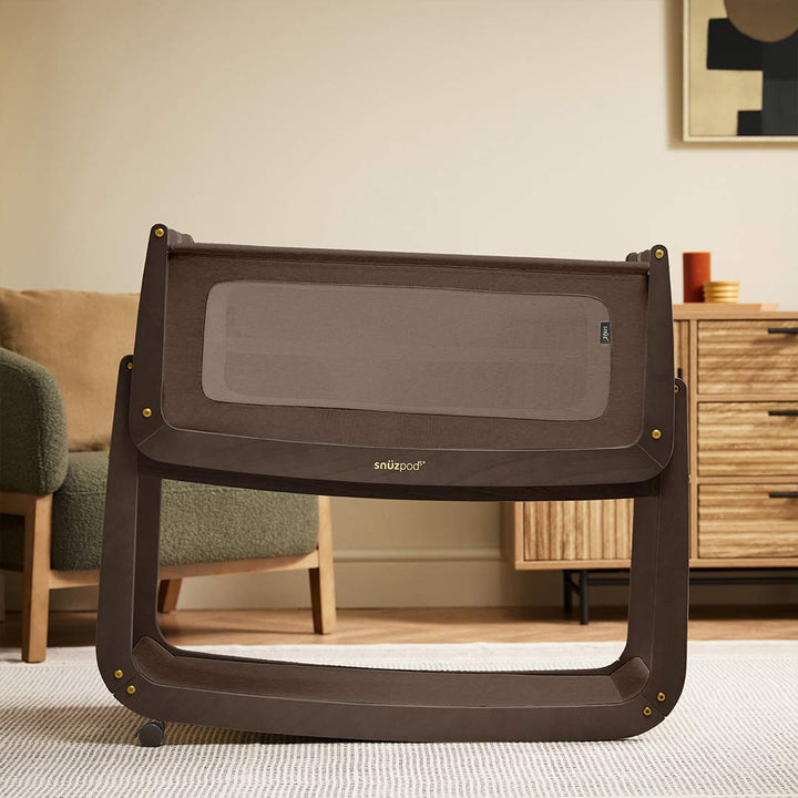 SnuzPod 5 Bedside Crib - Chocolate-Bedside Cribs-Chocolate-Crib | Natural Baby Shower