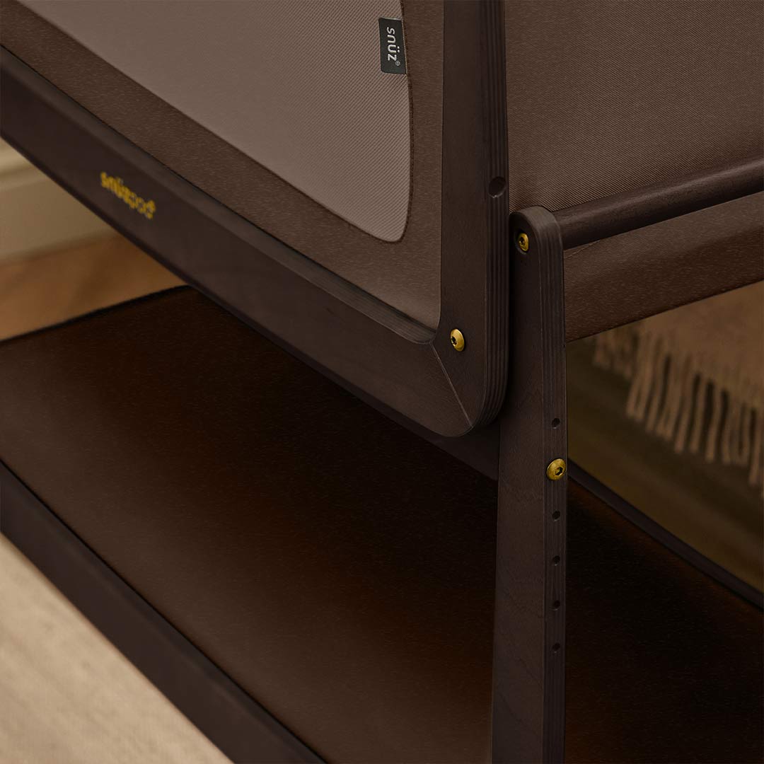SnuzPod 5 Bedside Crib - Chocolate-Bedside Cribs-Chocolate-Crib | Natural Baby Shower