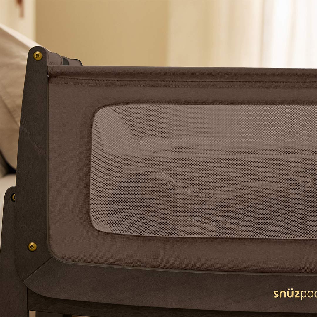 SnuzPod 5 Bedside Crib - Chocolate-Bedside Cribs-Chocolate-Crib | Natural Baby Shower