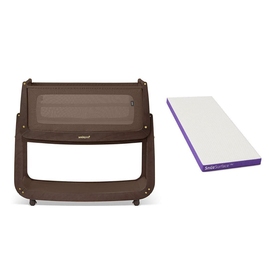 SnuzPod 5 Bedside Crib - Chocolate-Bedside Cribs-Chocolate-SnuzSurface Air Crib Mattress | Natural Baby Shower