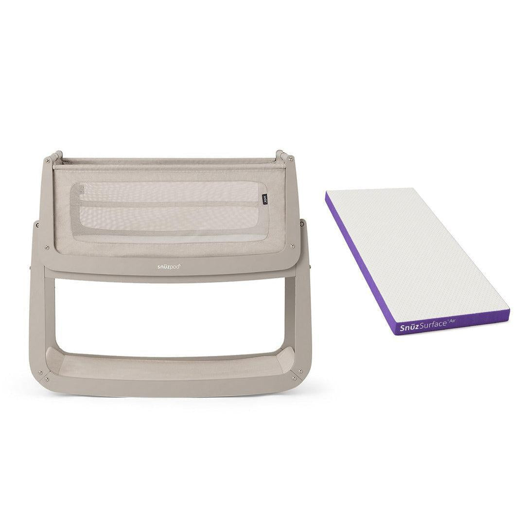 SnuzPod 5 Bedside Crib - Pebble-Bedside Cribs-Pebble-SnuzSurface Air Crib Mattress | Natural Baby Shower