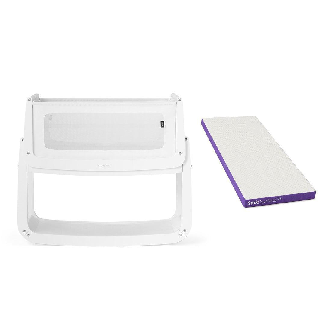 SnuzPod 5 Bedside Crib - White-Bedside Cribs-White-SnuzSurface Air Crib Mattress | Natural Baby Shower