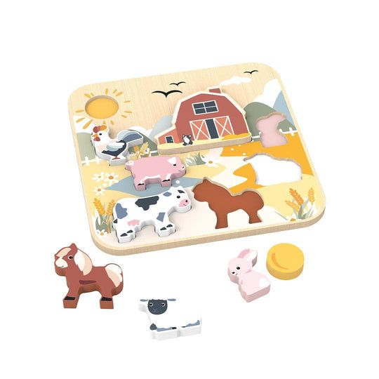 Speedy Monkey Chunky Puzzle - Farm-Puzzles + Games- | Natural Baby Shower