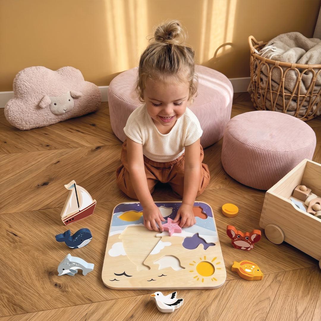 Speedy Monkey Chunky Puzzle - Ocean-Puzzles + Games- | Natural Baby Shower