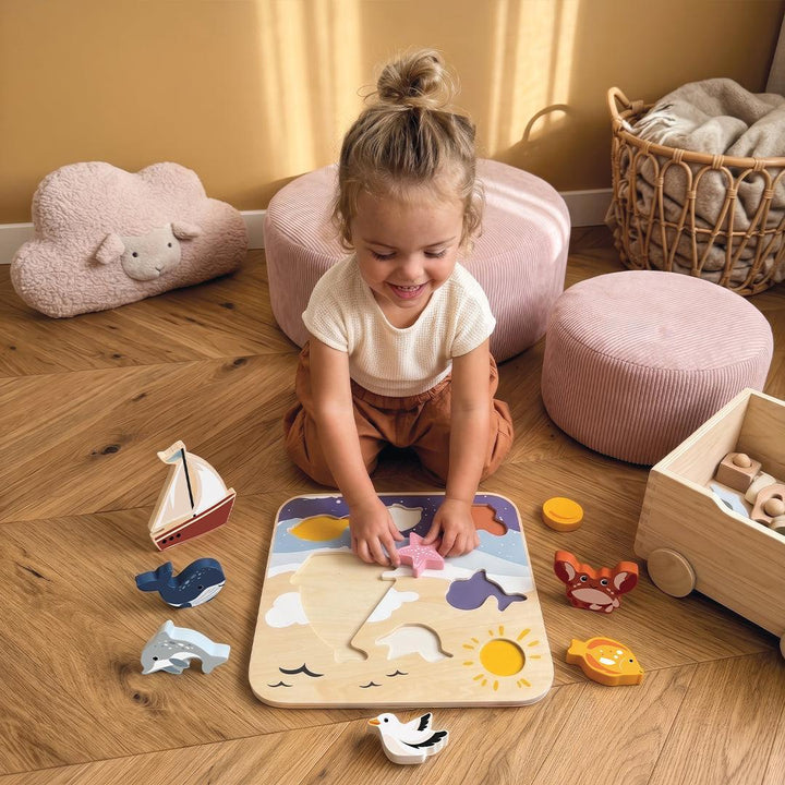 Speedy Monkey Chunky Puzzle - Ocean-Puzzles + Games- | Natural Baby Shower