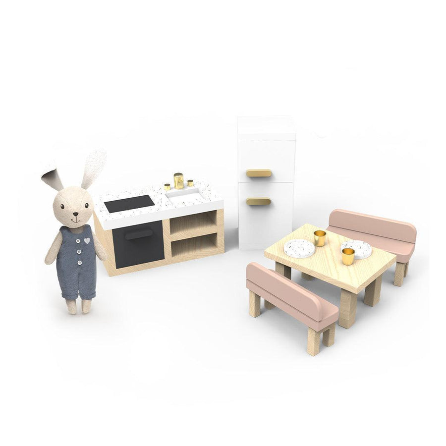 Speedy Monkey Doll House Kitchen + 1 Character-Role Play- | Natural Baby Shower