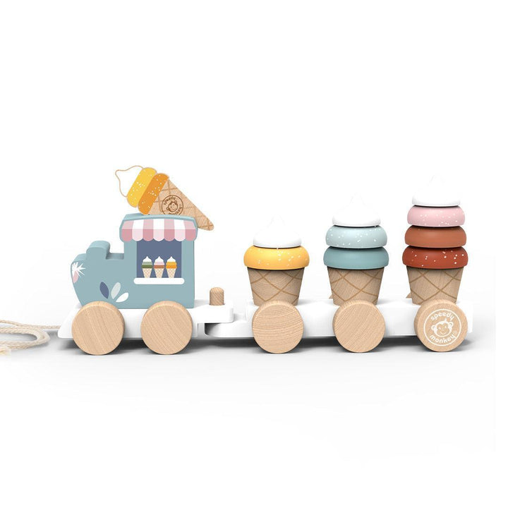 Speedy Monkey Ice Cream Train-Pull-Alongs- | Natural Baby Shower