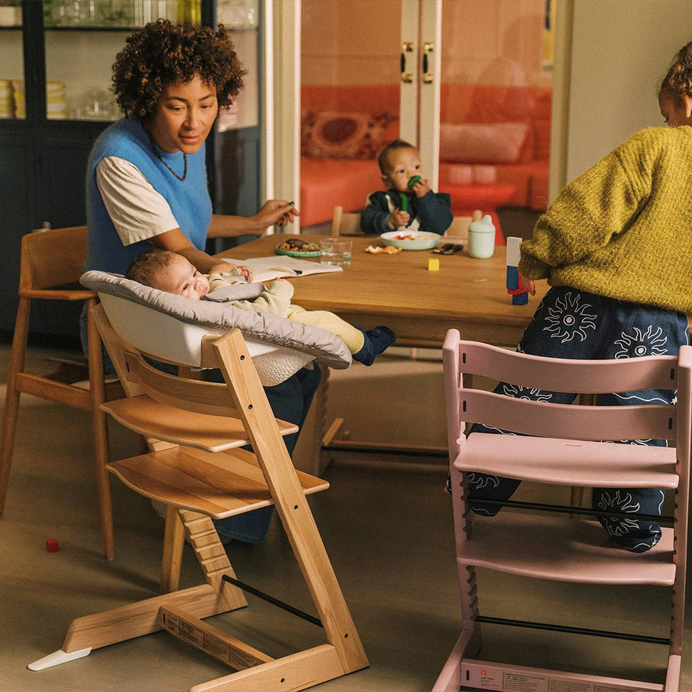 Stokke Tripp Trapp Highchair + Newborn Set-Highchairs-Black-Grey | Natural Baby Shower