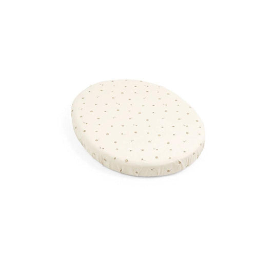 Stokke Sleepi Mini Fitted Sheet - Flower Ecru Osc-Sheets-Flower Ecru Osc- | Natural Baby Shower