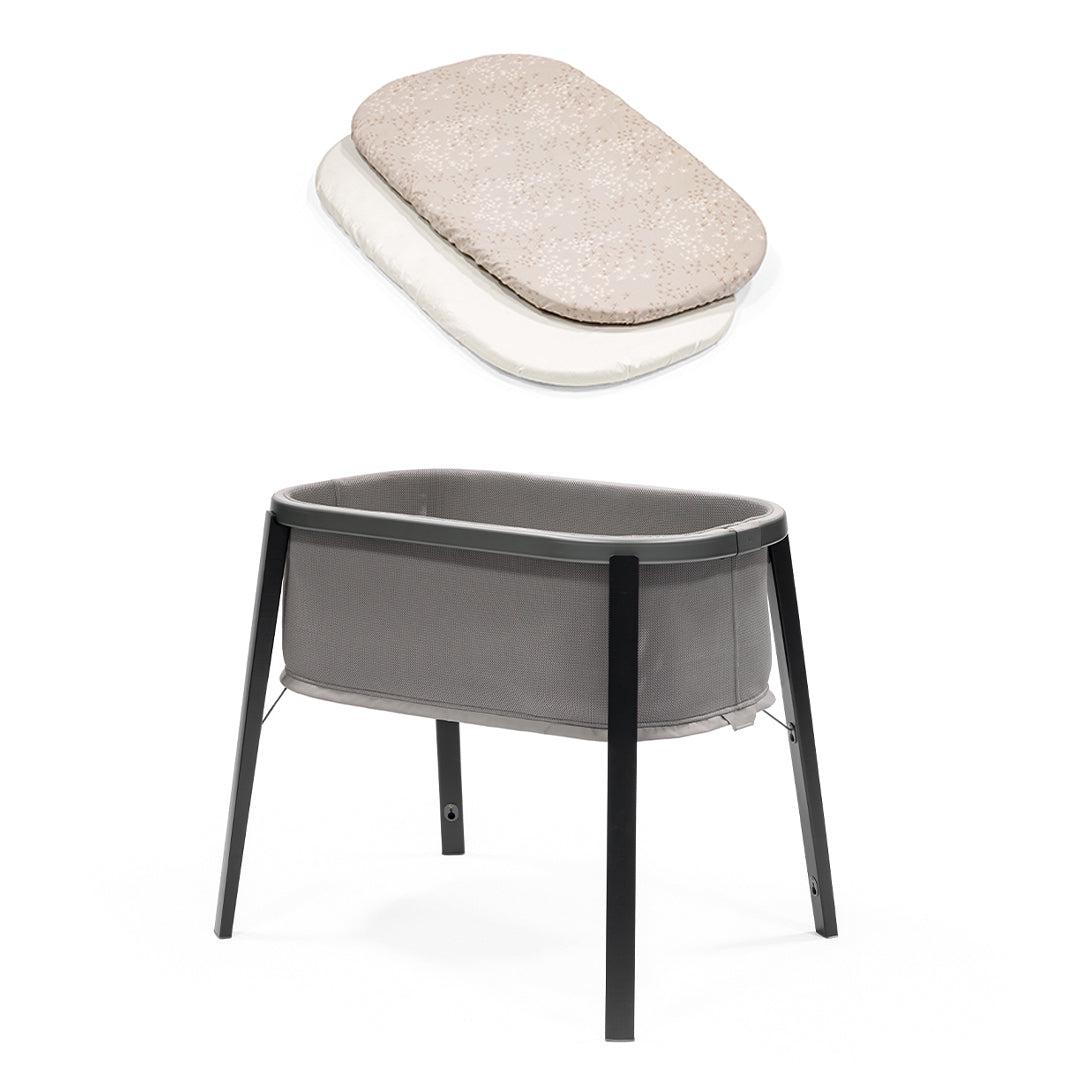 Stokke Snoozi Bassinet - Graphite Grey-Bedside Cribs-Graphite Grey-With 2x Fitted Sheet | Natural Baby Shower