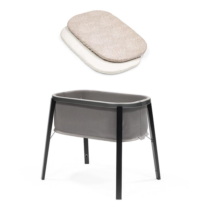 Stokke Snoozi Bassinet - Graphite Grey-Bedside Cribs-Graphite Grey-With 2x Fitted Sheet | Natural Baby Shower