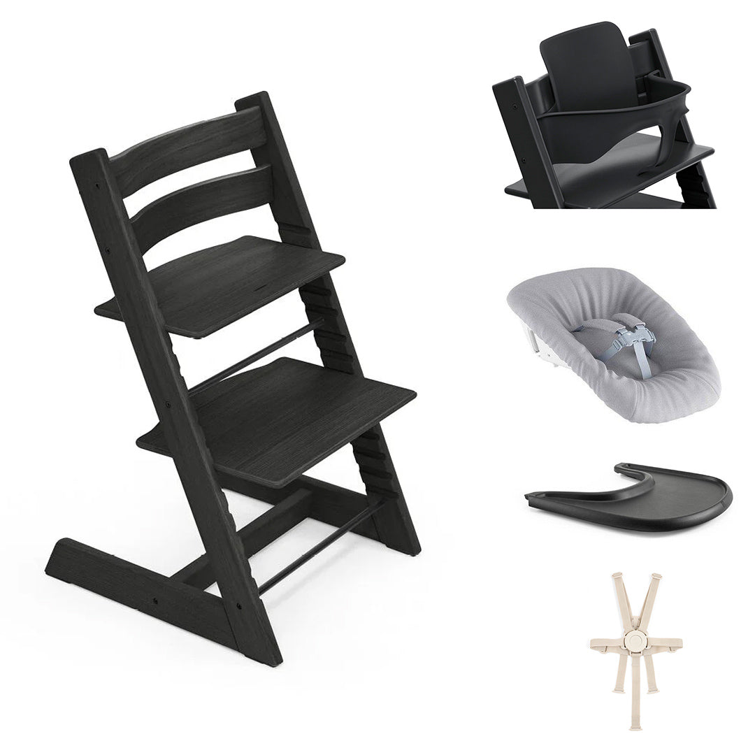 Stokke Tripp Trapp Highchair Ultimate Bundle-Highchairs-Oak Black- | Natural Baby Shower