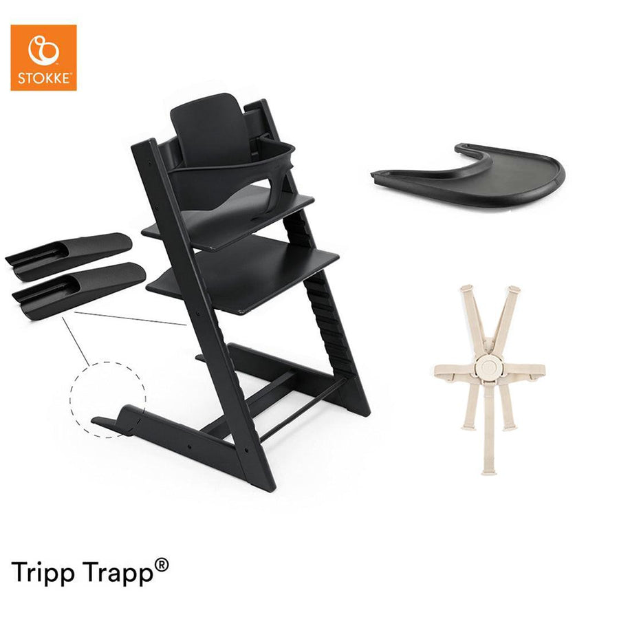 Stokke Tripp Trapp Accessories Bundle - Black - 2024-Highchairs-Black- | Natural Baby Shower