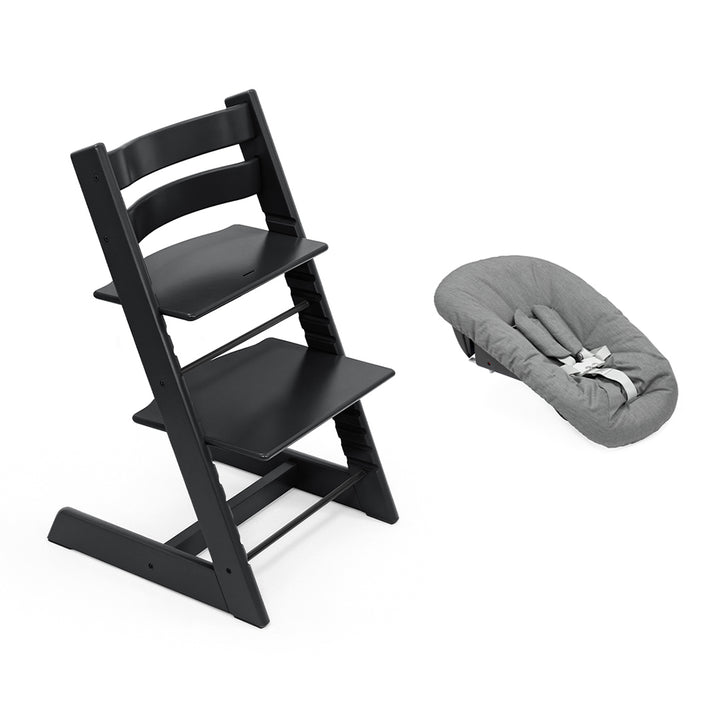 Stokke Tripp Trapp Highchair + Newborn Set-Highchairs-Black-Anthracite | Natural Baby Shower