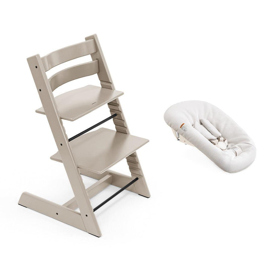 Stokke Tripp Trapp Highchair + Newborn Set-Highchairs-Cashmere Grey-Vanilla White | Natural Baby Shower