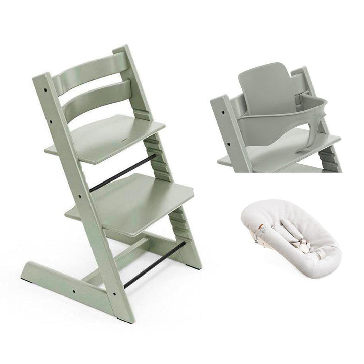 Stokke Tripp Trapp Highchair Newborn + Baby Set Bundle-Highchairs-Glacier Green- | Natural Baby Shower